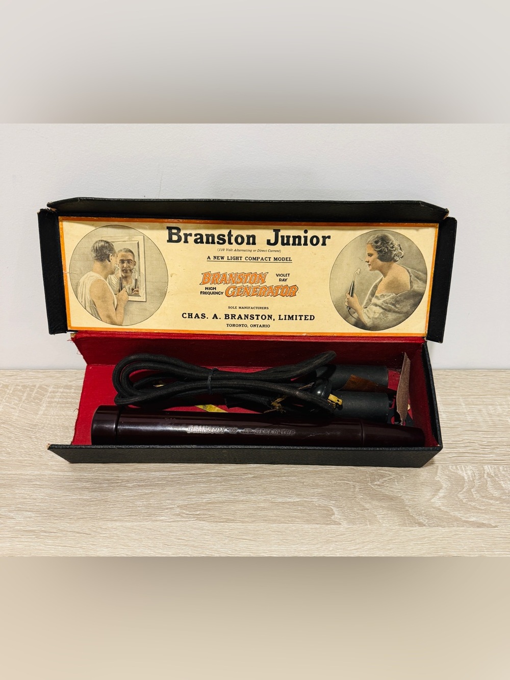 Vintage Antique Branston Junior Violet Ray High Frequency Generator Wand (Parts)